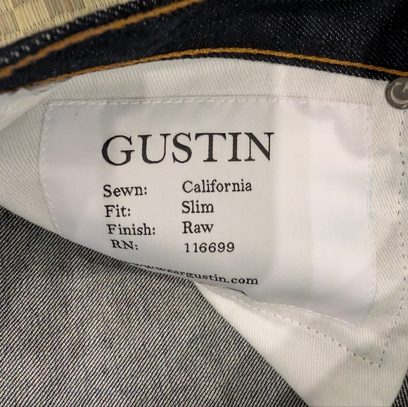 LNWOT Gustin #7 The Regular Selvedge Denim Slim Leg Jeans Men's Size 32 - Picture 8 of 8